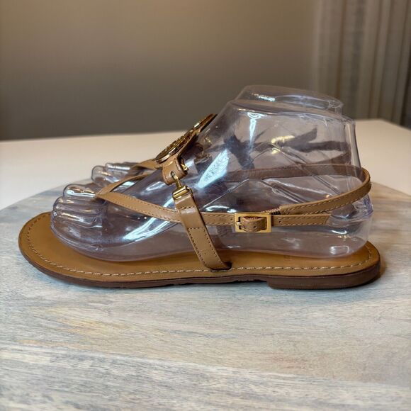 Tory Burch Women's Ali Thong Royal Tan Leather Sandals with Box US Size 7.5 $195 - Picture 6 of 10